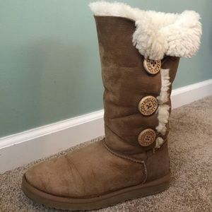 Tall chestnut button uggs